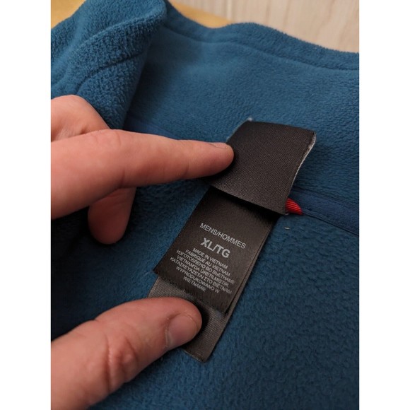 The North Face Mens XL Sweater Jacket in Teal Navy 1/4 Zip Fleece Pullover - Picture 6 of 8